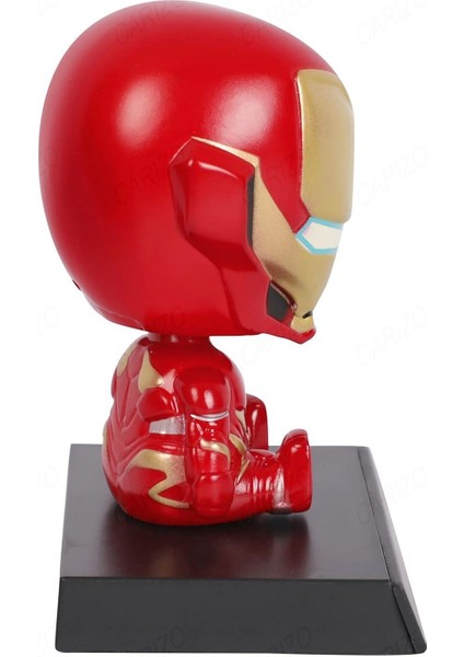 Marvel Iron Man Demir Adam Sallanan Kafalı Figür Biblo Telefon Tutucu Dekoratif Masa Süsü fırsatları