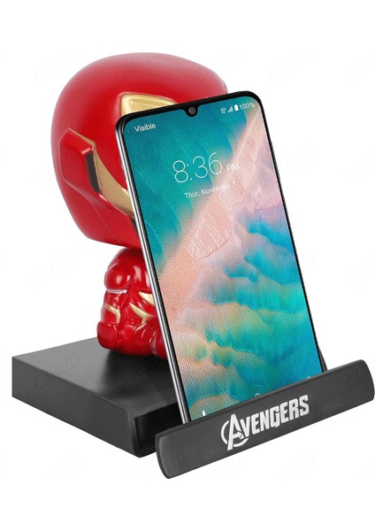 Marvel Iron Man Demir Adam Sallanan Kafalı Figür Biblo Telefon Tutucu Dekoratif Masa Süsü indirimleri