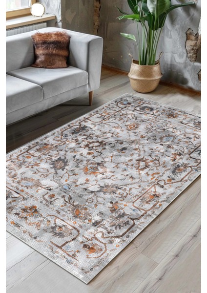 Gri Kalın Dokulu Kaymaz Taban Yıkanabilir Halı ve Yolluk Seti indirimleri