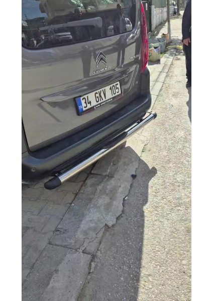 Fıat Doblo 2022+ | Al-Kar V2 Modeli Yan Basamağı + Arka Koruma Bar (2mm Çok Sağlam)