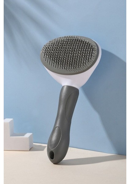 Kedi Köpek Tüy Toplayıcı Kendini Temizleyebilen Ergonomik Rahat Evcil Hayvan Tarağı Gri fiyatları