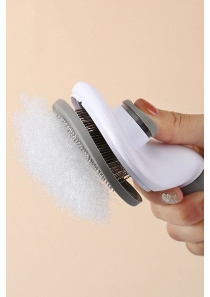 Kedi Köpek Tüy Toplayıcı Kendini Temizleyebilen Ergonomik Rahat Evcil Hayvan Tarağı Gri fırsatları