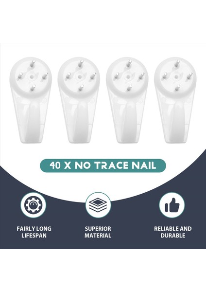 Sıva/beton Duvar Kancaları, Hasar Kancası Asma Kiti Yok, Delme Gerekmez, 40 Set (Yurt Dışından) fırsatları