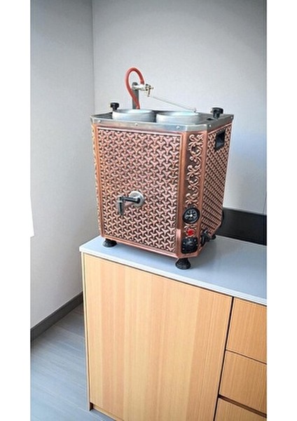 Bakır Elektrikli Çayland Çay Kazanı 25 Lt Kapasiteli İki Demlikli Dayanıklı Tasarım fırsatları