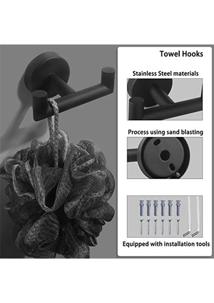 Banyo Için Çift Havlu Kancaları Siyah Duvar Montajı Kanca Çift Havlu Kanca Havlu Tutucu Mutfak Banyosu (Yurt Dışından) indirimleri