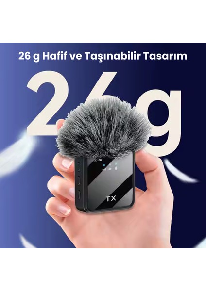 Kablosuz Yaka Mikrofonu Dsp+Anc | 360° Çok Yönlü Ses Alımı | Type-C/lightning Uyumlu | Gürültü Engelleme | Profesyonel Yayın & Çekim Mikrofonu modelleri