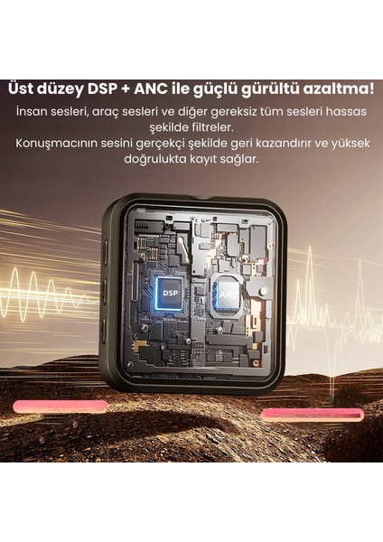 Kablosuz Yaka Mikrofonu Dsp+Anc | 360° Çok Yönlü Ses Alımı | Type-C/lightning Uyumlu | Gürültü Engelleme | Profesyonel Yayın & Çekim Mikrofonu