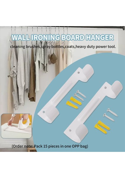 2 Paket Ütüleme Tahtası Askısı, Çamaşır Odaları Için Duvara Monte Ütü Kurulu Tutucu (Beyaz) (Yurt Dışından) fırsatları
