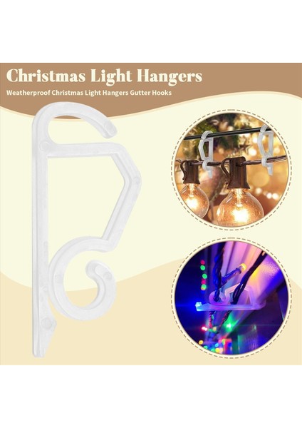 120 Paket Noel Işık Klipleri Açık Mekan -Geather Geçirmez Noel Işığı Askıları Noel Tatil Beyaz Için Oluk Kancaları (Yurt Dışından) fırsatları