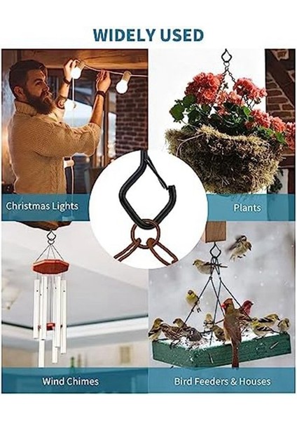 25 Paket Fincan Vidalı Kancalar Kare Snap Rüzgar Geçirmez Tavan Askı Kancası, Asma Bitkiler Için Güvenlik Tokası ile Rüzgar Zil. (Yurt Dışından) indirimleri