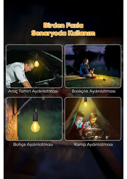 Taşınabilir Şarjlı LED Ampül Outdoor Kamp Bahçe Lambası indirimleri