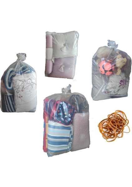 10 Adet Şeffaf Lastikli Büyük Boy Kokusuz Giysi Yorgan Battaniye Düzenleyici Kalın Hurç Poşet 80X110 indirimleri