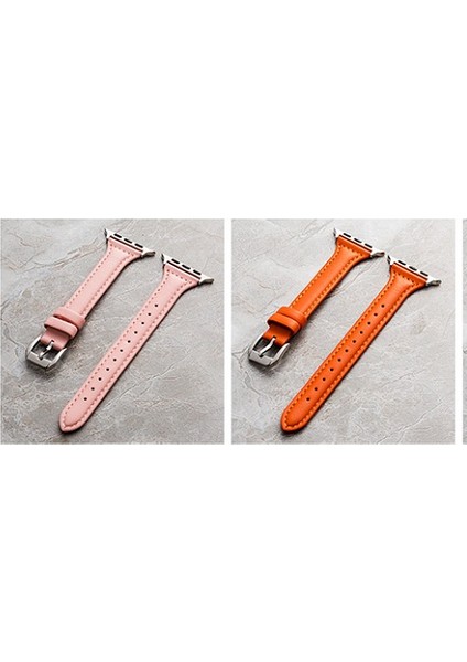 ​​​watch Ultra 49MM Kordon Uyumlu Krd-28 Deri Strap Kayış Zıvo - Beyaz modelleri