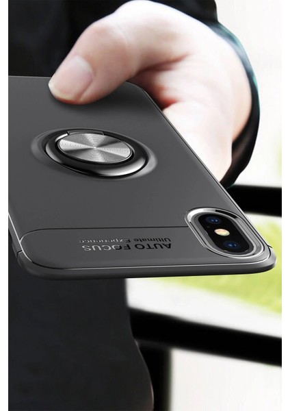 Rdbydn Newface Iphone Xs Max Kılıf Range Yüzüklü Silikon - Siyah indirimleri