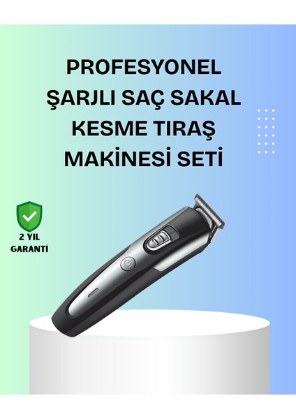 Kuaför Tipi Şarjlı Saç ve Sakal Kesme Makinesi Güçlü Motorlu