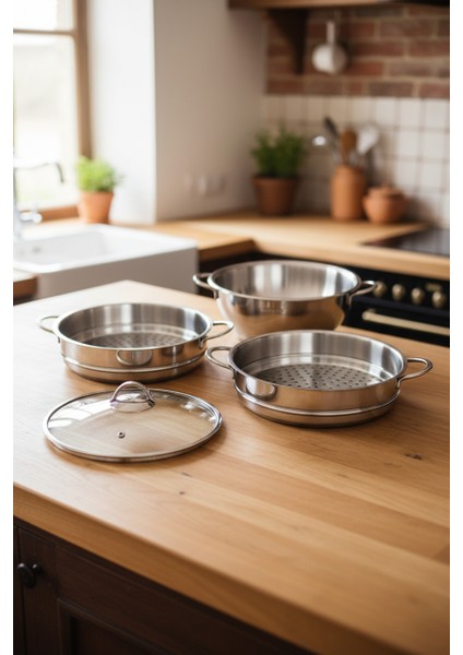 Pedro 4 Parça Mantı Tencere Seti modelleri