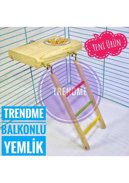 Trendme Özel Oyuncaklı Kafes Içi Kuş Merdivenli Balkonu