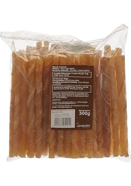 Mordimi Köpekler Için Burgu Çubuk Kemik, Çiğneme Kemiği, Naturel, 50'li, 300 gr