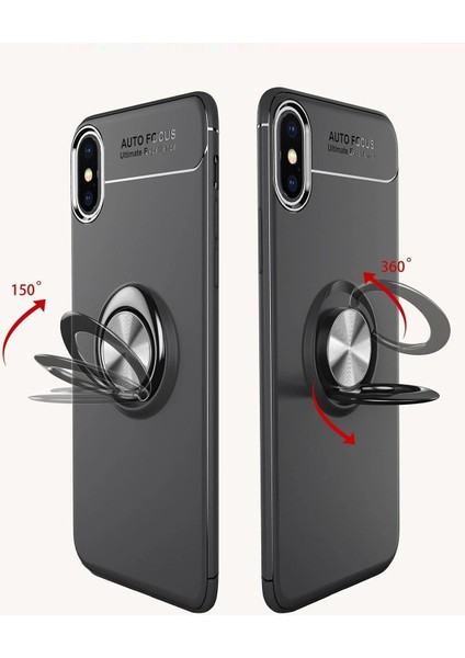 iPhone Xs Kılıf Range Yüzüklü Silikon - Kırmızı - NX1170-8106 fırsatları