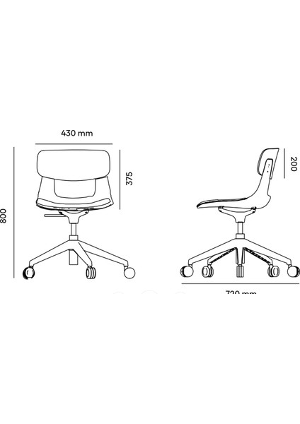 Lucrezia Minderli Çalışma Sandalyesi