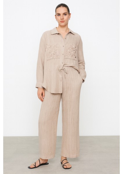 Robin Nakış İşlemeli Gömlek Takım