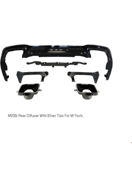 M235I Arka Difüzör Seti (Kare Egzozlu) F44 2020 Sonrası Uyumlu
