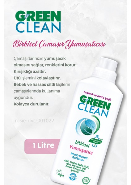 Green Clean Lavanta Yağ. Yumuşatıcı 7 Al 6 Öde 1000 ml ve Rosie Hediye fiyatları