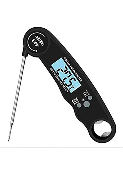Et Termometresi Anında Okuma Termometresi Dijital Gıda Termometresi Arka Işığı LCD Ekran Katlanabilir Uzun Prob A (Yurt Dışından)
