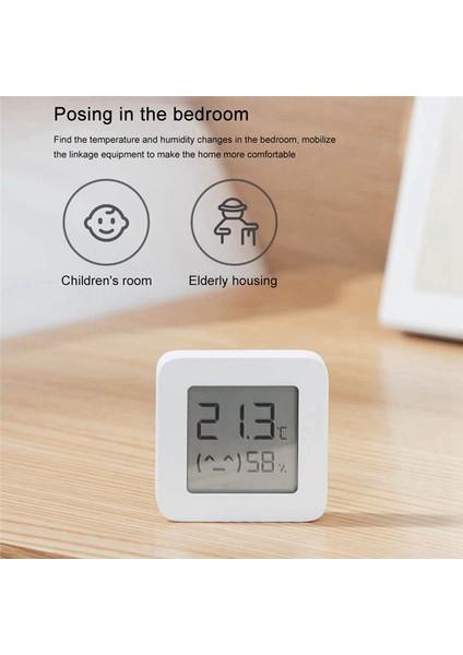 Xiaomi Mijia Termometresi Için 1 Adet LCD Ekranlı Akıllı Ev Sıcaklığı Nem Sensörü Dijital Nem (Yurt Dışından)