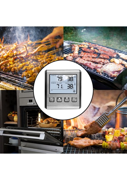 TP710S Fırın Içen Mutfak Için Dijital Termometre Iki Problu Et Barbekü Termometresi ile Izgara Pişirme (Yurt Dışından) fırsatları