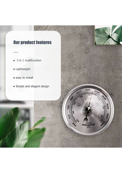 Ev Basınç Göstergesi Hava Istasyonu Için Metal Duvar Asma Barometre Atmosferik Çok Işlevli Termometre Higrometre Taşınabilir (Yurt Dışından) fiyatları