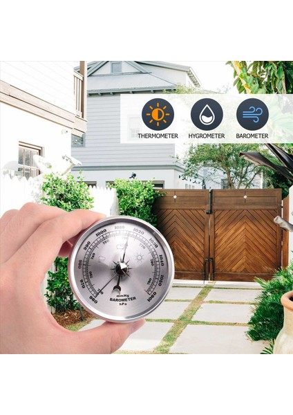 Ev Basınç Göstergesi Hava Istasyonu Için Metal Duvar Asma Barometre Atmosferik Çok Işlevli Termometre Higrometre Taşınabilir (Yurt Dışından) modelleri