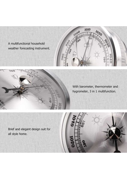 Ev Basınç Göstergesi Hava Istasyonu Için Metal Duvar Asma Barometre Atmosferik Çok Işlevli Termometre Higrometre Taşınabilir (Yurt Dışından) fırsatları