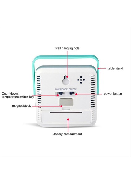 Dijital Gıda Termometresi Pişirme Sıcaklığı Alarm Pişirme Zamanlayıcı LED Ekran Paslanmaz Çelik Prob Siyah (Yurt Dışından) fırsatları