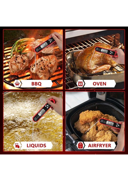 Dijital Et Termometresi Mutfak Yemekleri Için Bbq Izgara Termometresi Için Arka Işığı Anında Termometre (Yurt Dışından) fırsatları