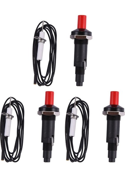 3x Piezo Kontak Seti Kablo ile 1000MM Uzunluğunda Itme Düğmesi Mutfak Çakmakları Gaz Sobaları Fırınlar (Yurt Dışından)
