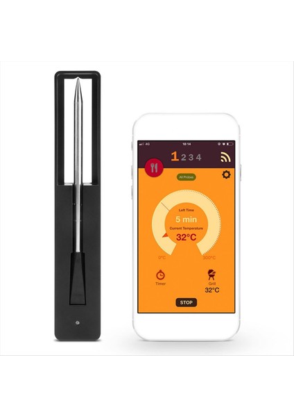 Et Food Termometre Kablosuz Dijital Bluetooth Barbekü Aksesuarları Fırın Barbekü Mutfak Yemekleri (Yurt Dışından)