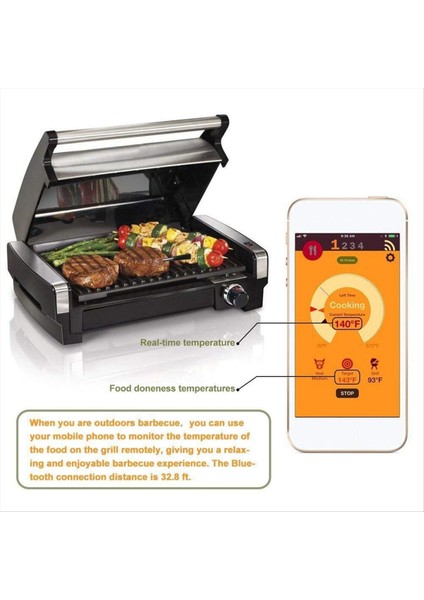 Et Food Termometre Kablosuz Dijital Bluetooth Barbekü Aksesuarları Fırın Barbekü Mutfak Yemekleri (Yurt Dışından) indirimleri