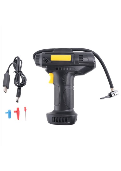 Şarj Edilebilir Li-Ion Pil Araç Güç Adaptörü Dijital Basınç Göstergesi ile Kablosuz Araç Lastik Pompası (Yurt Dışından)