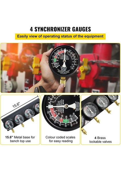 Dört Silindirli Vakum Karbüratör Senkronizatör Senkronizasyonu 4 Gösterge Motosiklet Dengeleyici Vakum Metre Senkron Vakum Tablo (Yurt Dışından) fiyatları