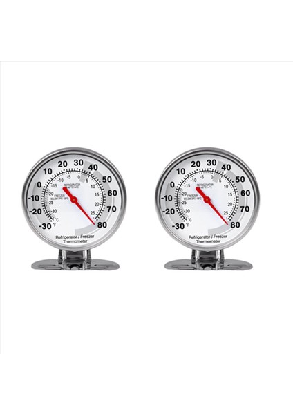 2x Paslanmaz Buzdolabı Termometre Dondurucu Sıcaklık Ölçer Mini Termometre Ev Mutfak Maması (Yurt Dışından)