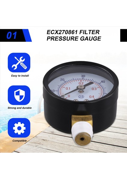 2pcs ECX270861 Hayward Pro Serisi Kum Filtre Modeli 1/4 Inç Npt Havuz Göstergesi Için Filtre Basınç Göstergesi (Yurt Dışından) fırsatları