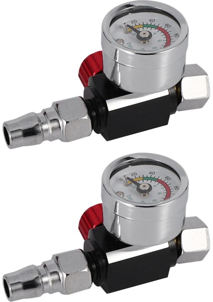 2pc 1/4 Inç Bsp Mini Hava Regülatör Valf Aracı Dayanıklı Küçük Kuyruk Basınç Göstergesi 48 x 60MM Püskürtme Aracı Için Nozul ile (Yurt Dışından)