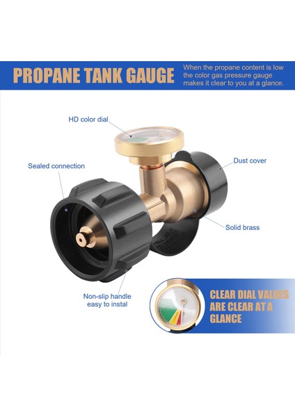 2 Pcs Rv Propan Tank Gösterge Seviye Göstergesi Tip 1 Bağlantılı Gaz Basınç Ölçer Yükseltilmiş Propan Sızıntı Dedektörü (Yurt Dışından) fırsatları