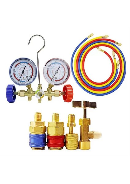Klima Aracı R134A Için Freon R12 R22 Klima Basınç Göstergesi Soğutucu Basınç Ölçümü Set 1 (Yurt Dışından)