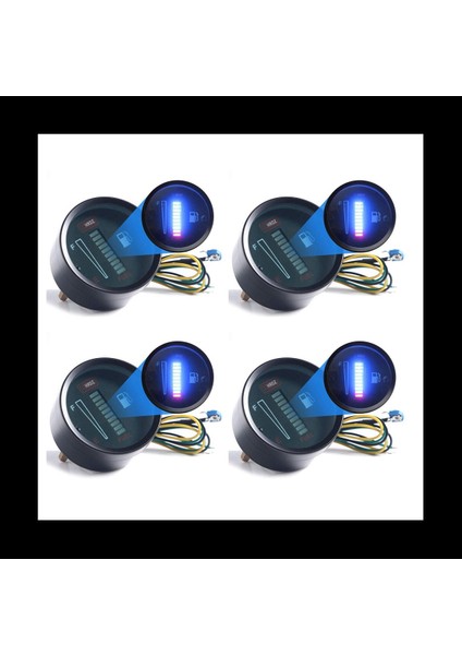 4x 24V 2 Inç 52MM Evrensel Araba Motosiklet Yakıt Seviyesi Ölçer Ölçer LED Işık Ekran Yakıt Deposu Gösterge Tekne Kamyonu Rv (Yurt Dışından)