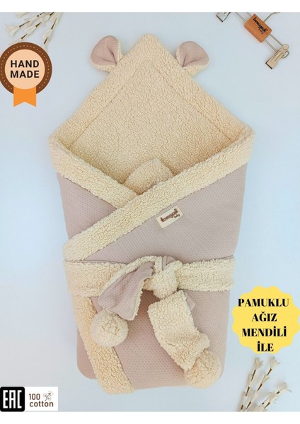 Kışlık Kalın Bebek Battaniyesi %100 Pamuklu Doğal Organik Uyku Kundağı Hastane Çıkışı Yenidoğan Örtü