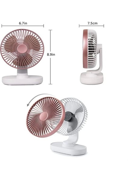 Masaüstü Fan USB Şarjlı 4 Kademeli Kişisel Otomatik Salınımlı Taşınabilir Soğutucu Vantilatör fırsatları