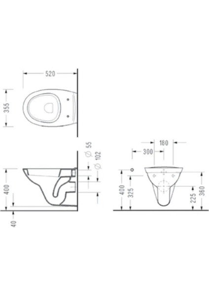 Serel Basic Kanalsız Asma Klozet Kapak Hariç 0426ODS110H modelleri
