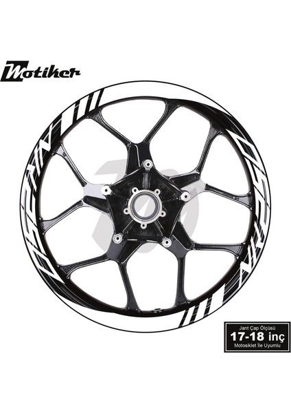 Cfmoto NK250 Geniş Jant Sticker Modeli 16'lı Beyaz